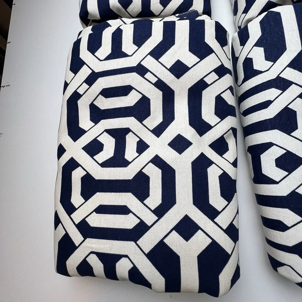 Pottery Barn Terri Trellis Room Darkening  Navy/Off White 50